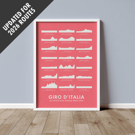 Giro d’Italia Poster - Stage Route Elevation Profiles Art Print