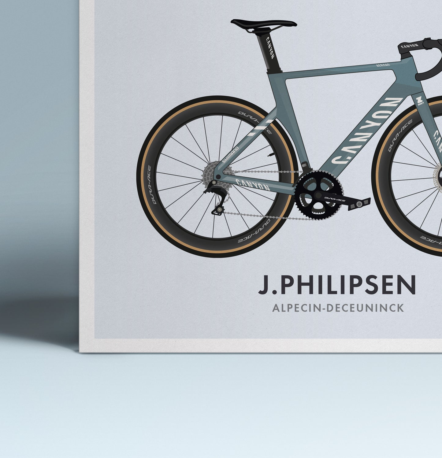 Jasper Philipsen Cycling Art Print -Jersey & Bicycle Illustration