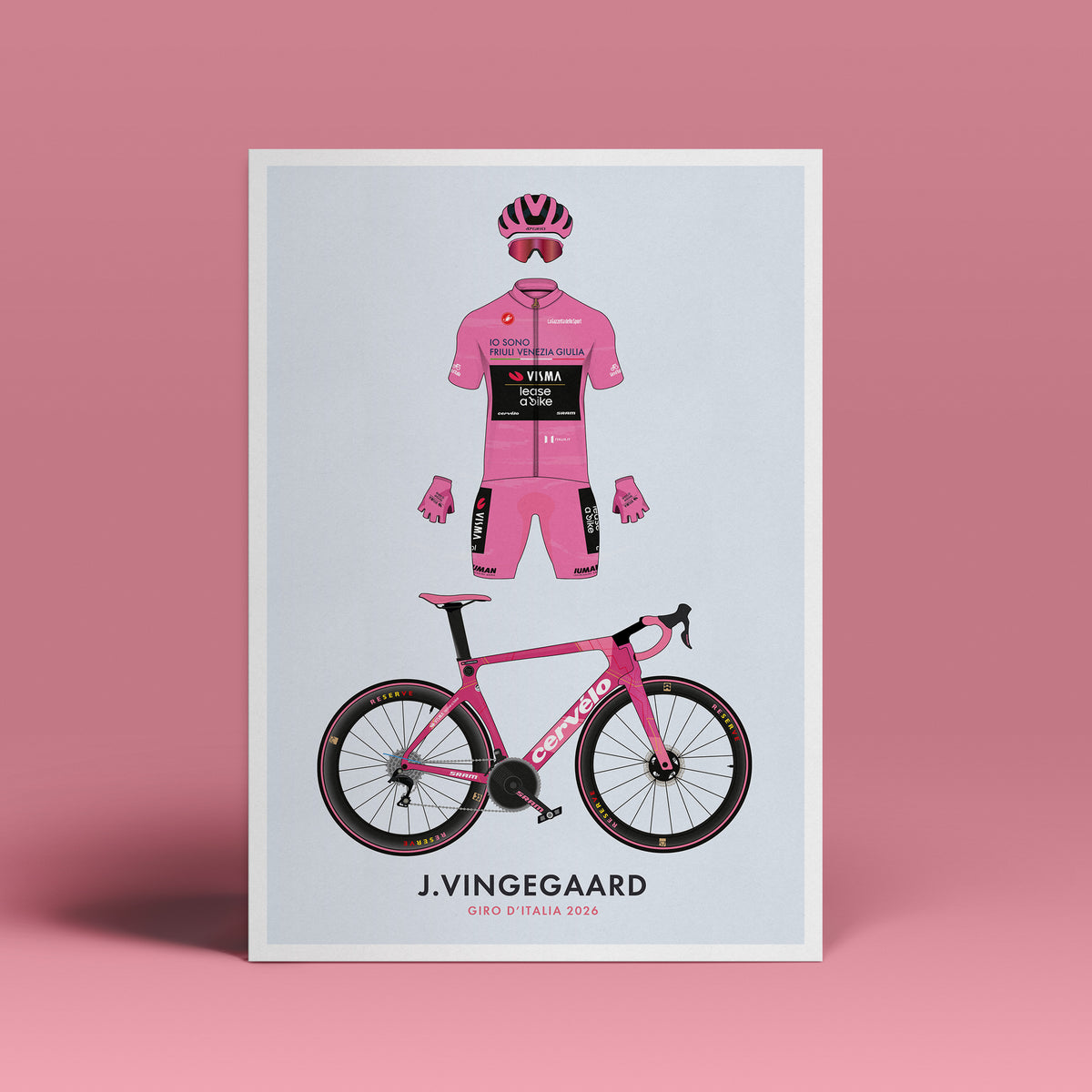 Jonas Vingegaarde - Giro D'Italia Edition - Cycling Art Print