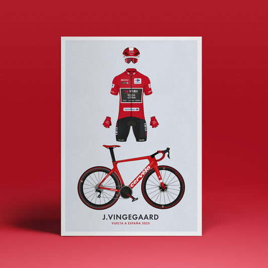 Jonas Vingegaarde - La Vuelta Edition - Cycling Art Print - Jersey & Bicycle Illustration