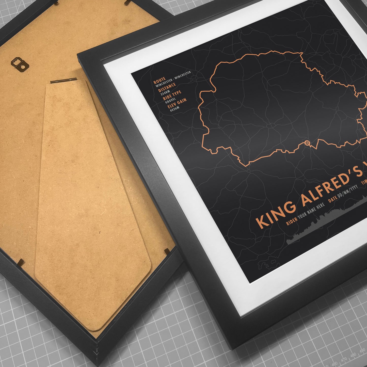 King Alfred's Way - Personalised Cycling Route Map Art Print