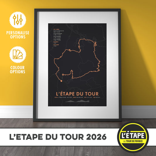 L'Etape du Tour de France 2026 - Personalised Cycling Route Map