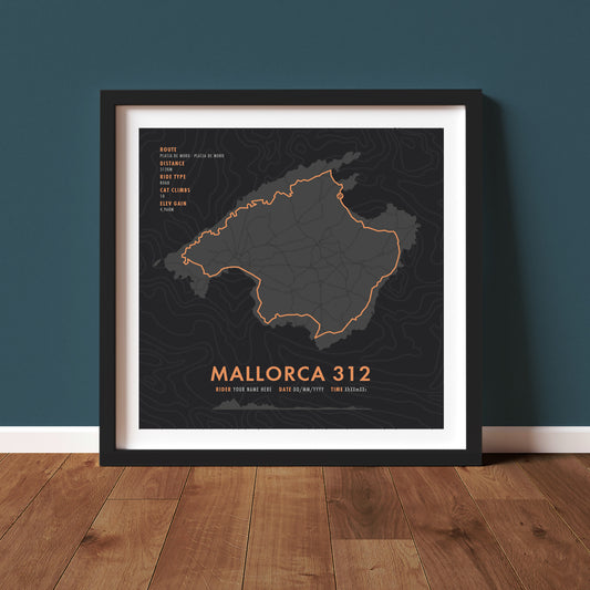 Mallorca 312  - Cycling Route Map Poster - Personalisation Options