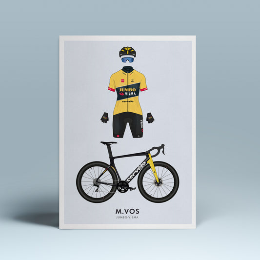 Marianne Vos Cycling Art Print -Jersey & Bicycle Illustration