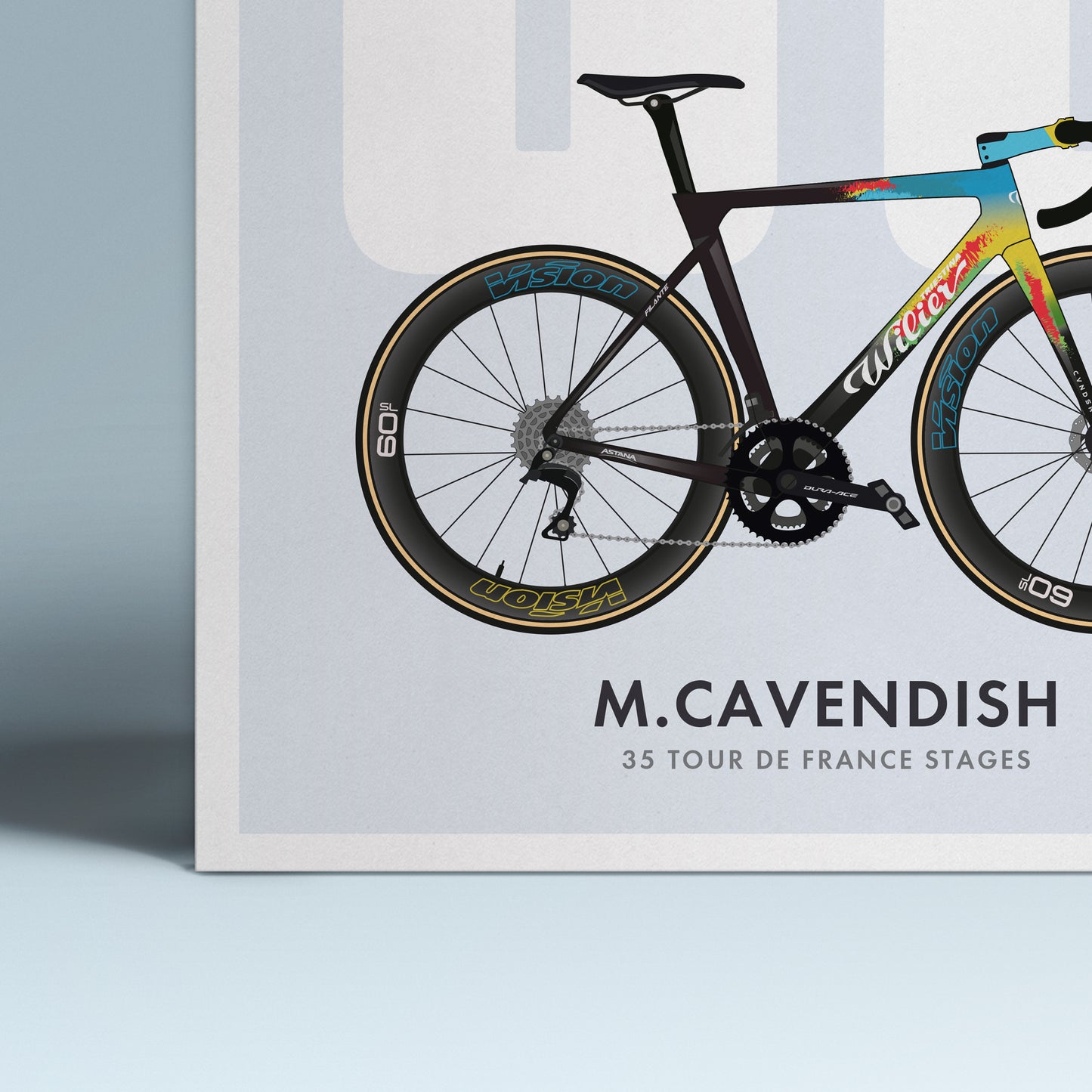 Mark Cavendish - 35 Tour de France Stages - Commemorative Cycling Art Print