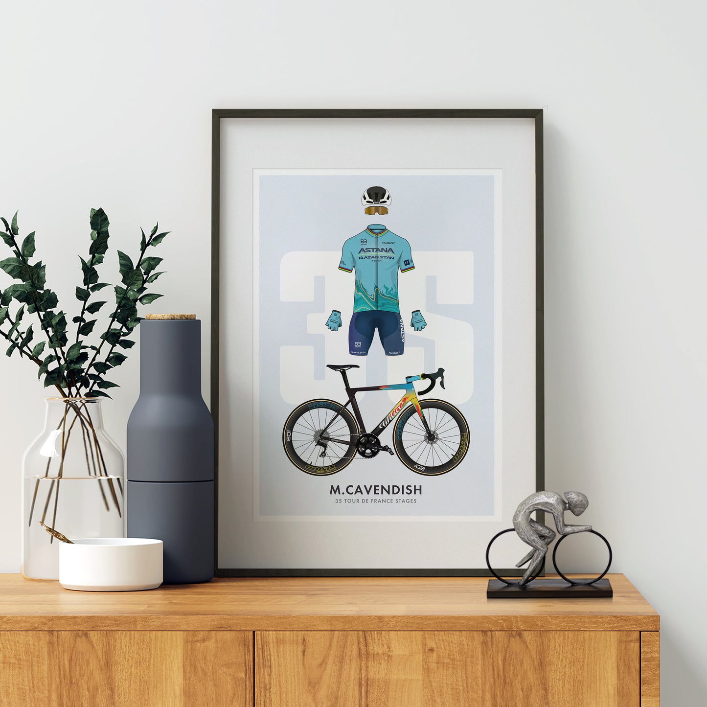 Mark Cavendish - 35 Tour de France Stages - Commemorative Cycling Art Print