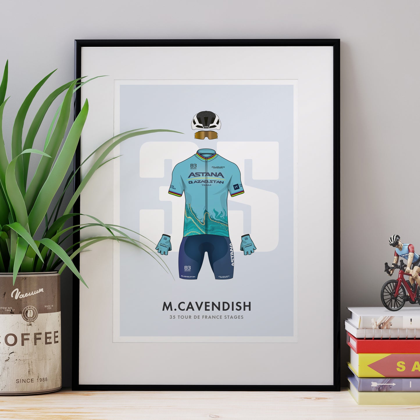 Mark Cavendish - 35 Tour de France Stages - Commemorative Cycling Art Print