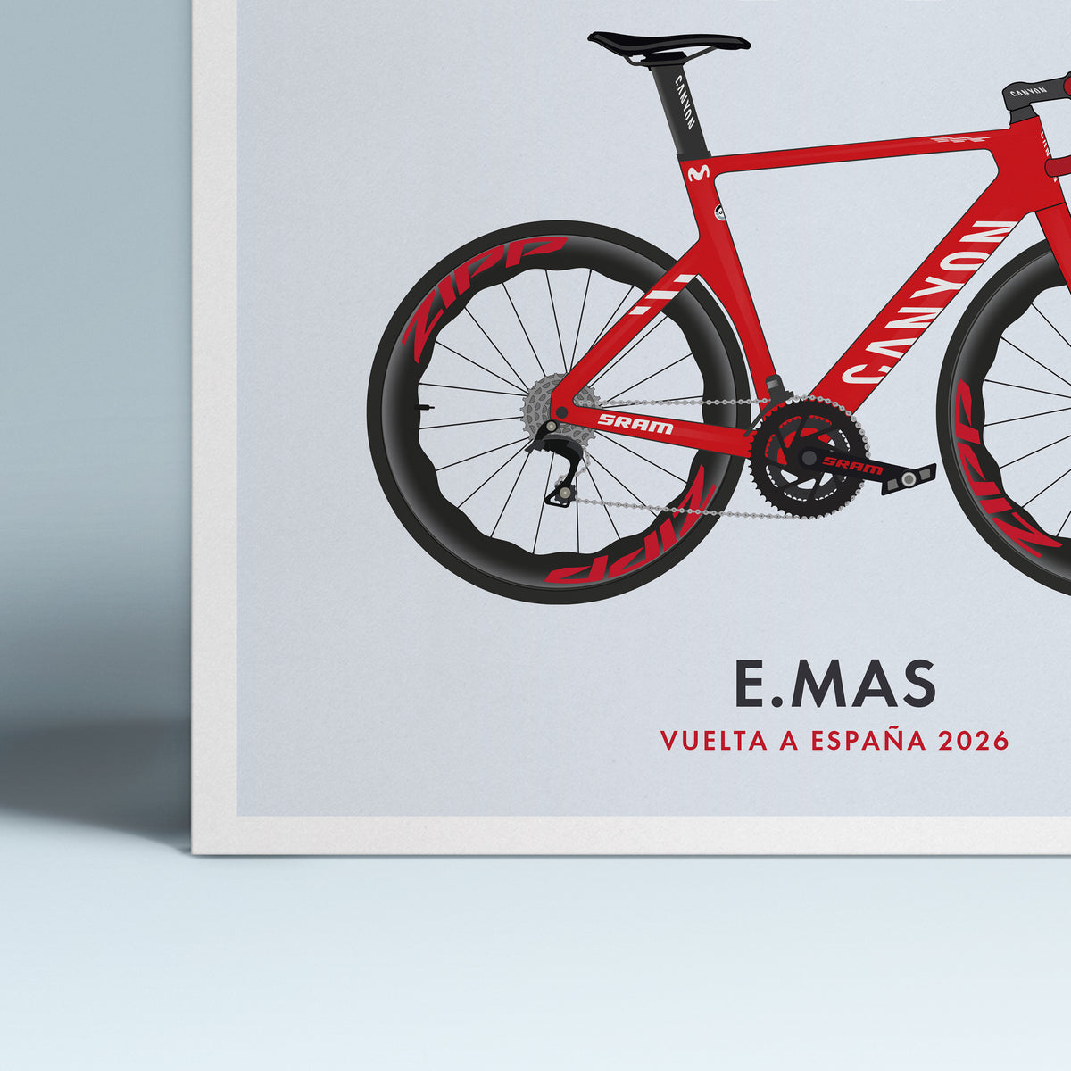 Enric Mas - La Vuelta Edition - Cycling Art Print - Jersey & Bicycle Illustration