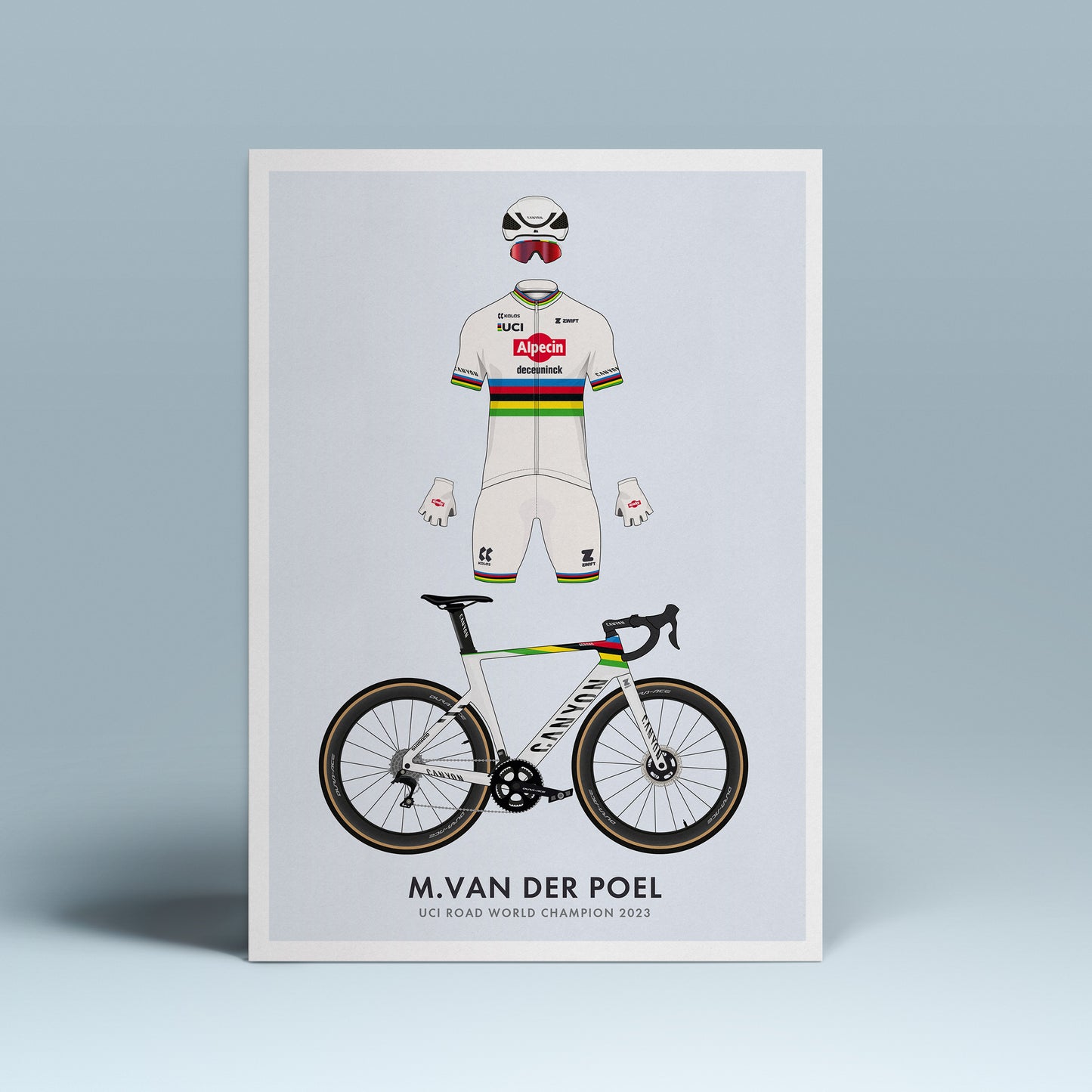 Mathieu van der Poel  Cycling Art Print - World Champion Edition