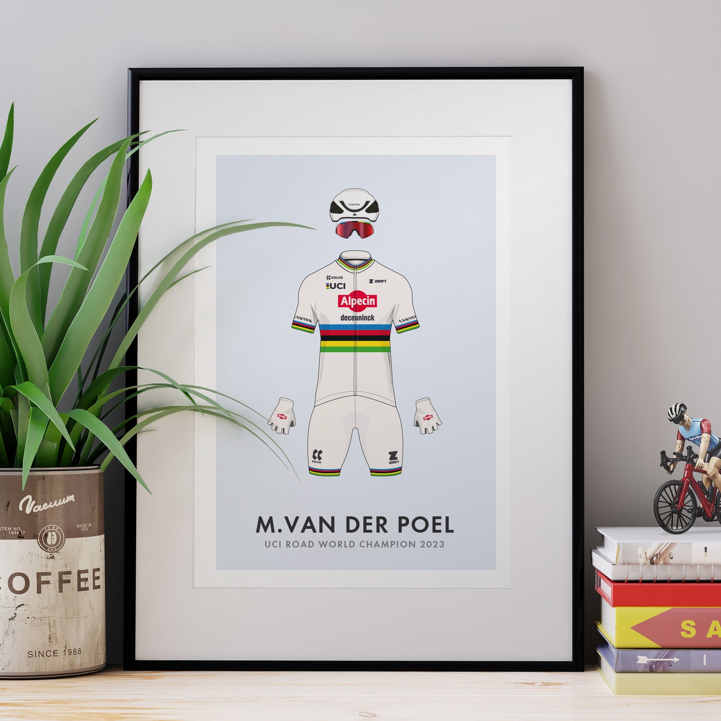 Mathieu van der Poel  Cycling Art Print - World Champion Edition