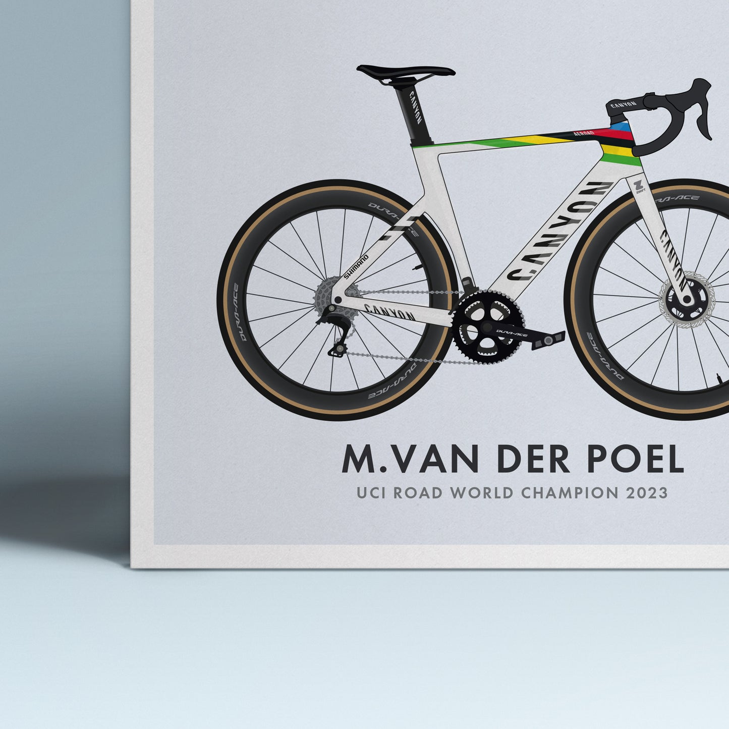 Mathieu van der Poel  Cycling Art Print - World Champion Edition