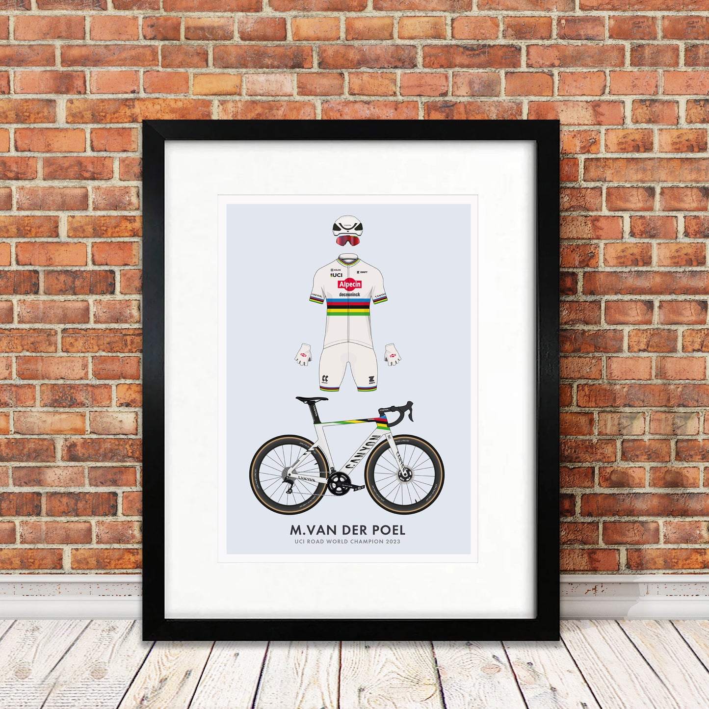 Mathieu van der Poel  Cycling Art Print - World Champion Edition