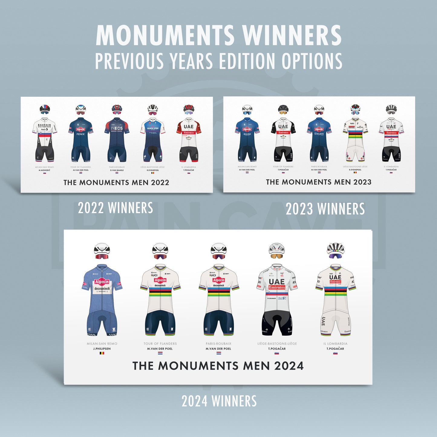 Cycling 'Monuments Men' - Monuments Winners Framed Print