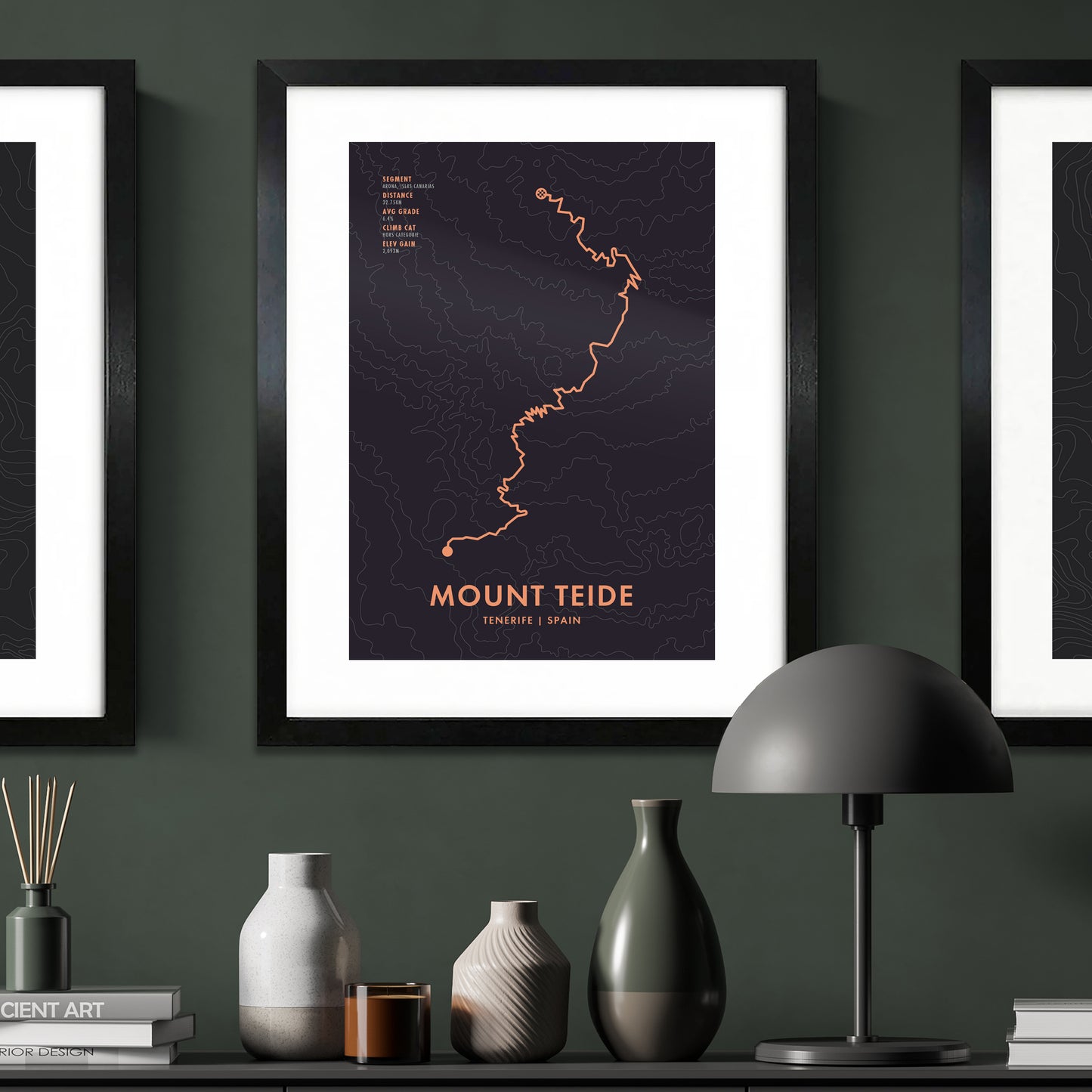 Mount Teide Cycling Art Print - Route Map Poster - Personalise Options