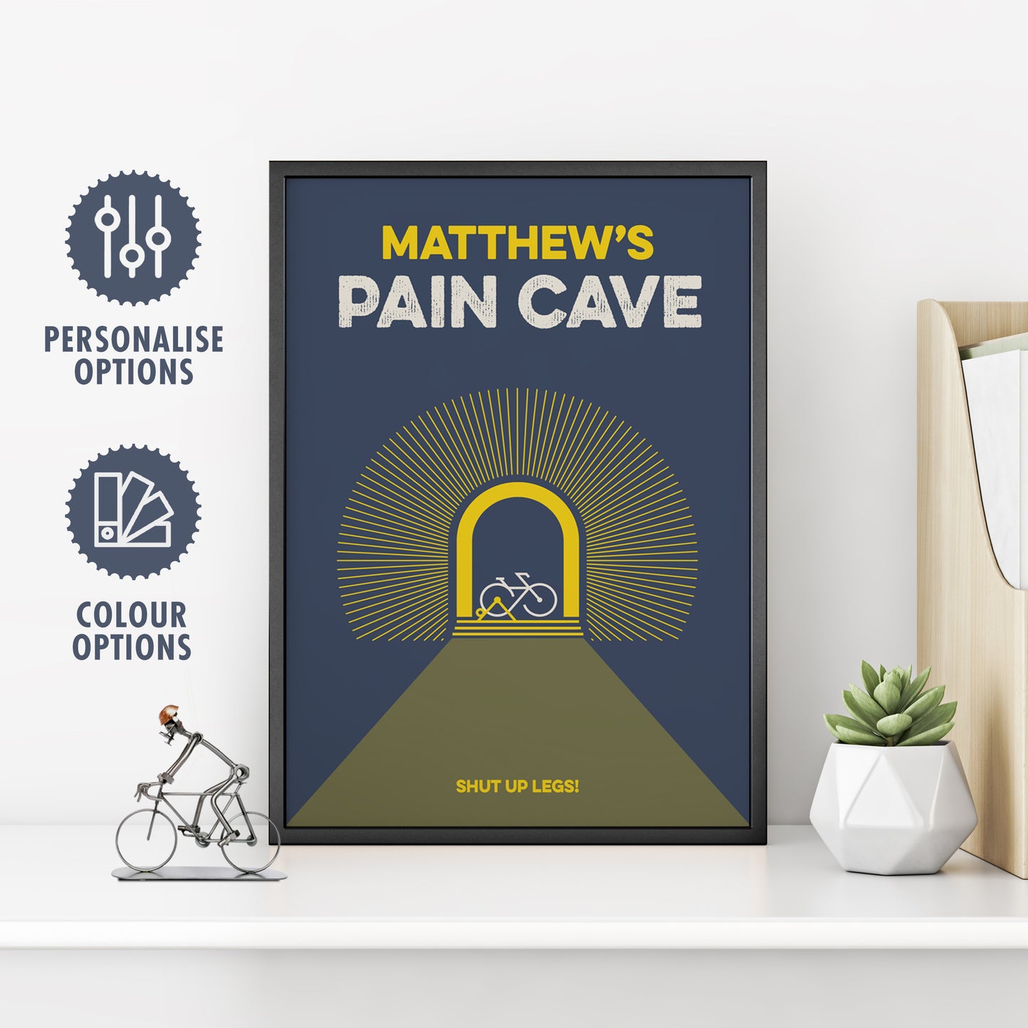 Personalised Pain Cave Poster - ‘Shut Up Legs’  Motivational Print