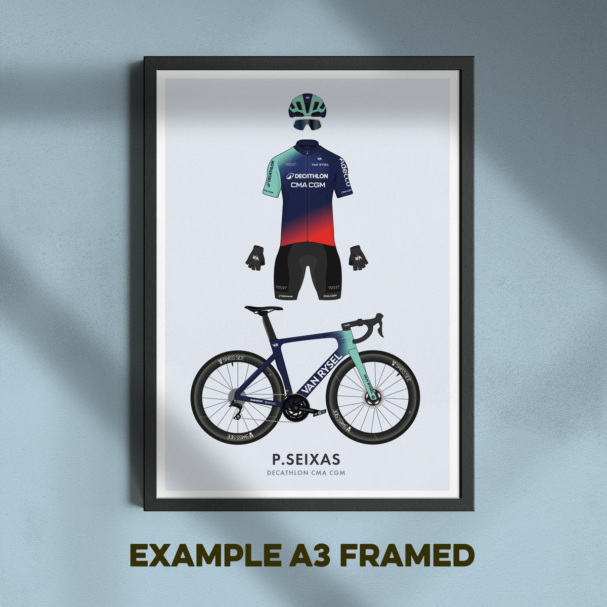 Paul Seixas Cycling Art Print -Jersey & Bicycle Illustration