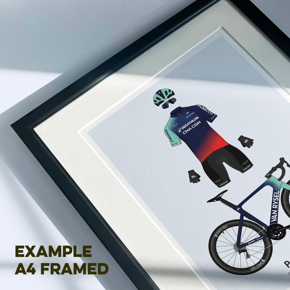 Paul Seixas Cycling Art Print -Jersey & Bicycle Illustration