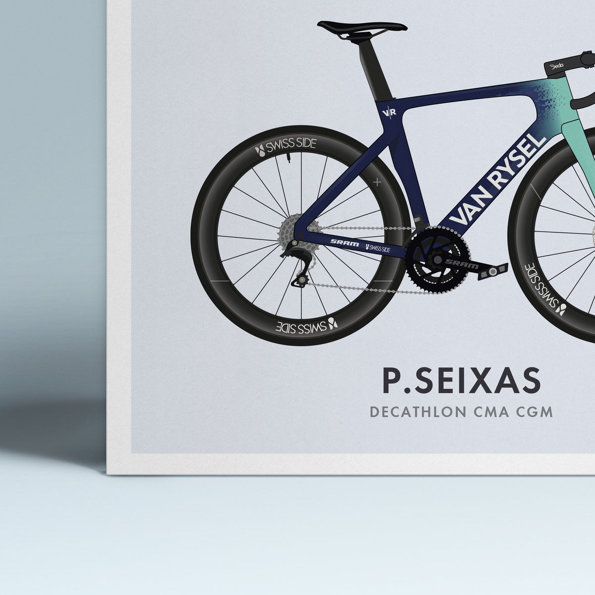 Paul Seixas Cycling Art Print -Jersey & Bicycle Illustration