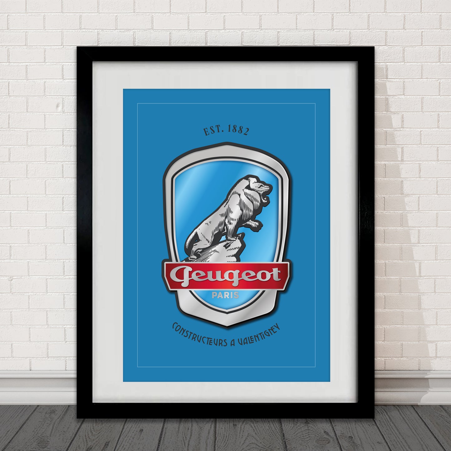 Peugeot Vintage Cycling Head Badge Retro Cycling Art Print Poster