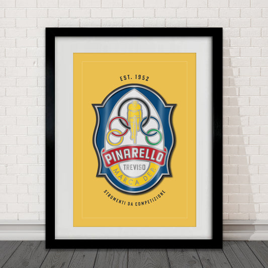 Pinarello Vintage Cycling Head Badge Retro Cycling Art Print Poster