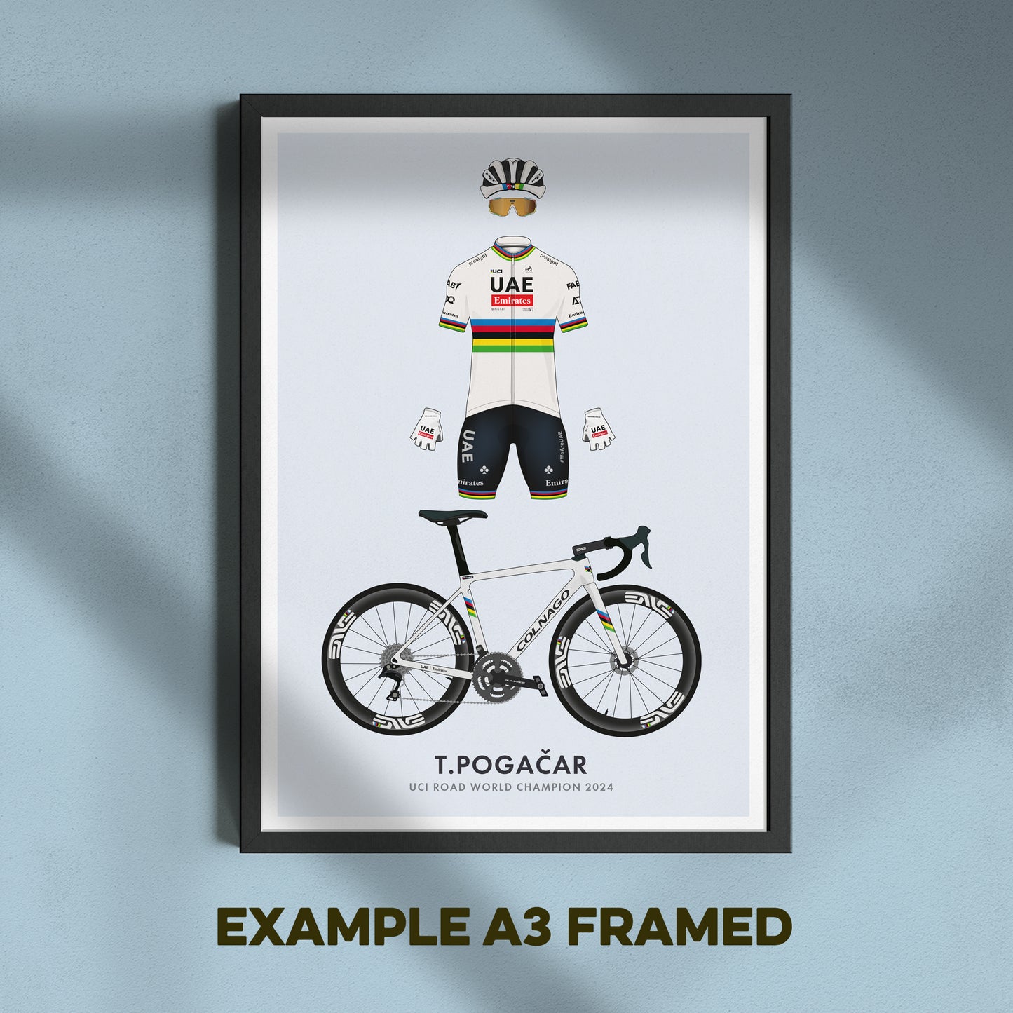 Tadej Pogacar Cycling Art Print - World Champion Edition