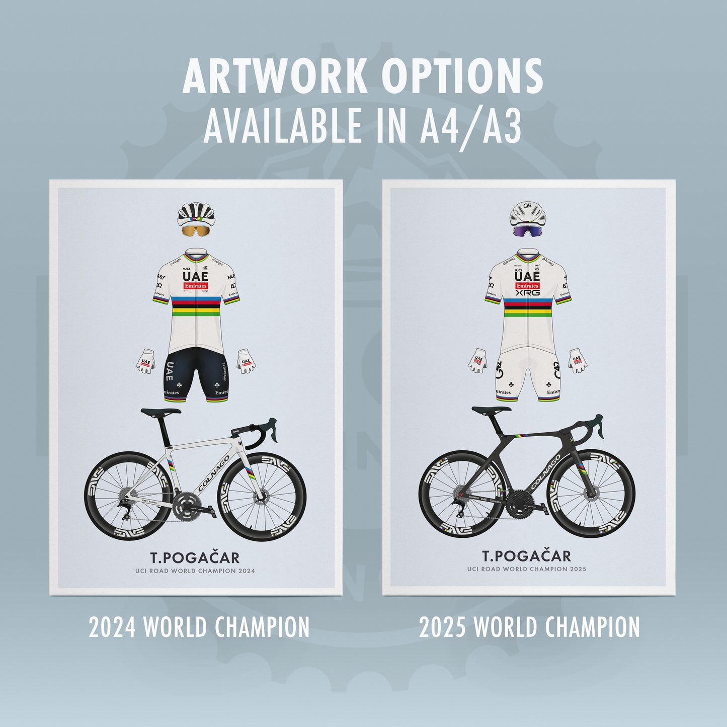 Tadej Pogacar Cycling Art Print - World Champion Edition