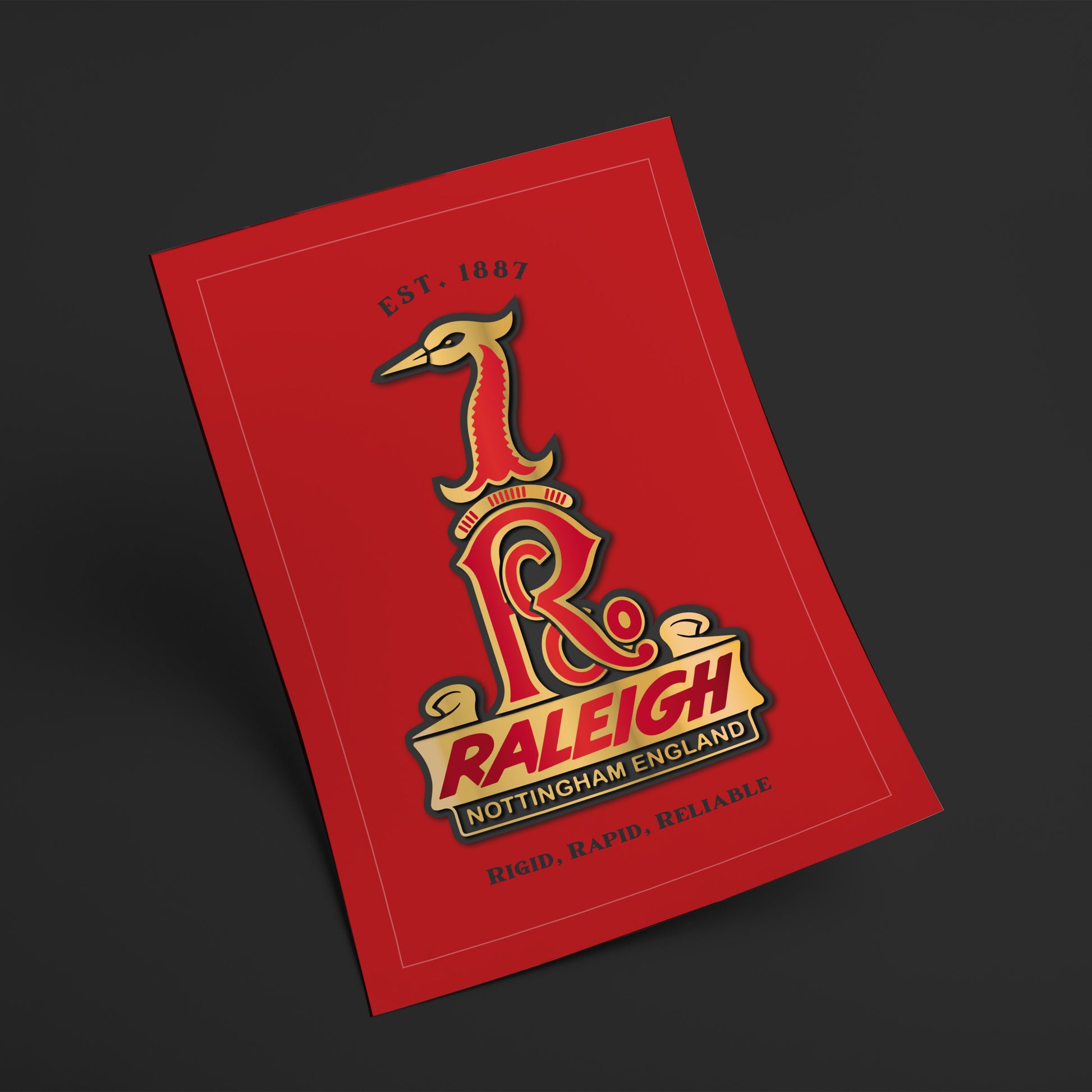 Raleigh Vintage Cycling Head Badge Retro Cycling Art Print Poster