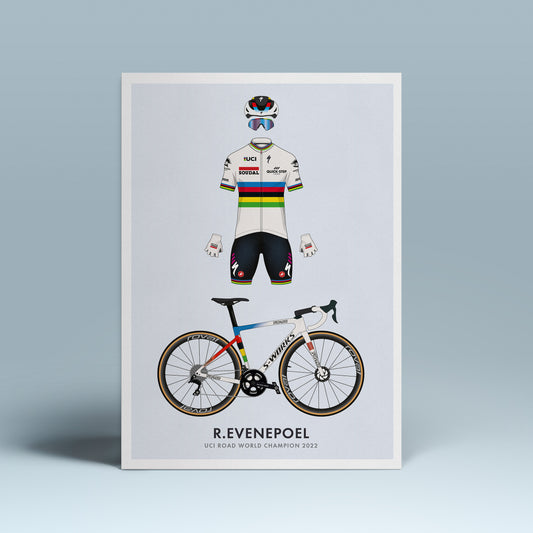 Remco Evenepoel Cycling Art Print - World Champion Edition