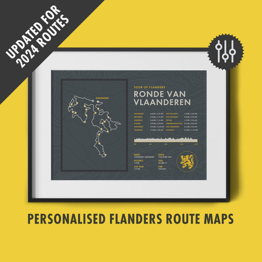 Tour of Flanders - Ronde Van Vlaanderen - Personalised Route Map