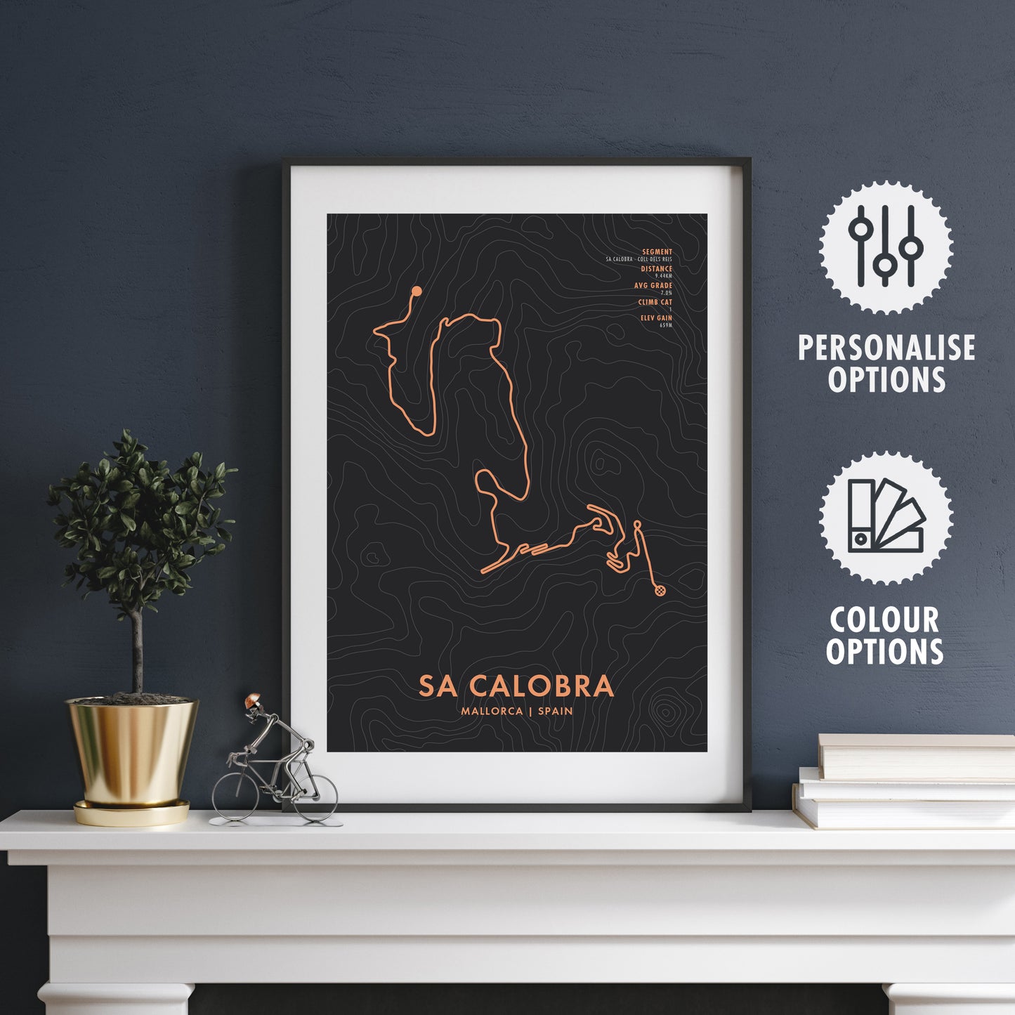 Sa Calobra Cycling Art Print - Route Map Poster with Personalisation