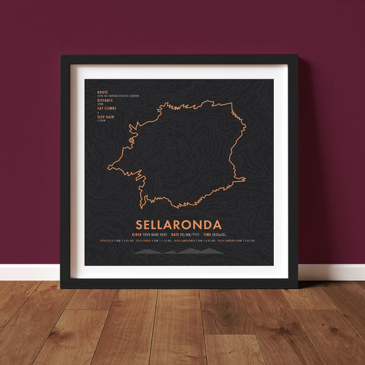 Sellaronda Bikeday - Cycling Route Map Print - Personalisation Options