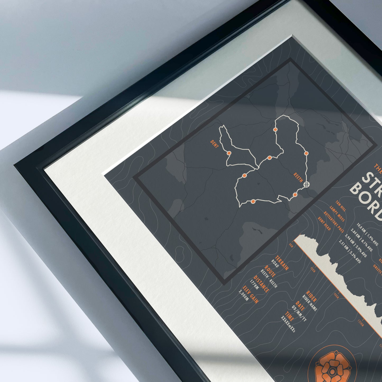 Struggle Borderlands - Personalised Cycling Sportive Art Print