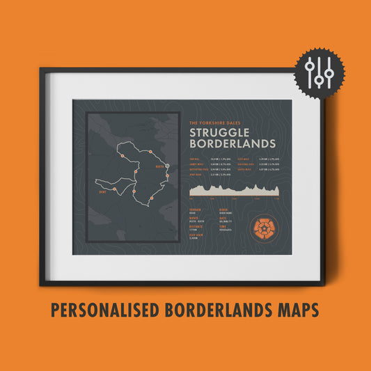 Struggle Borderlands - Personalised Cycling Sportive Art Print