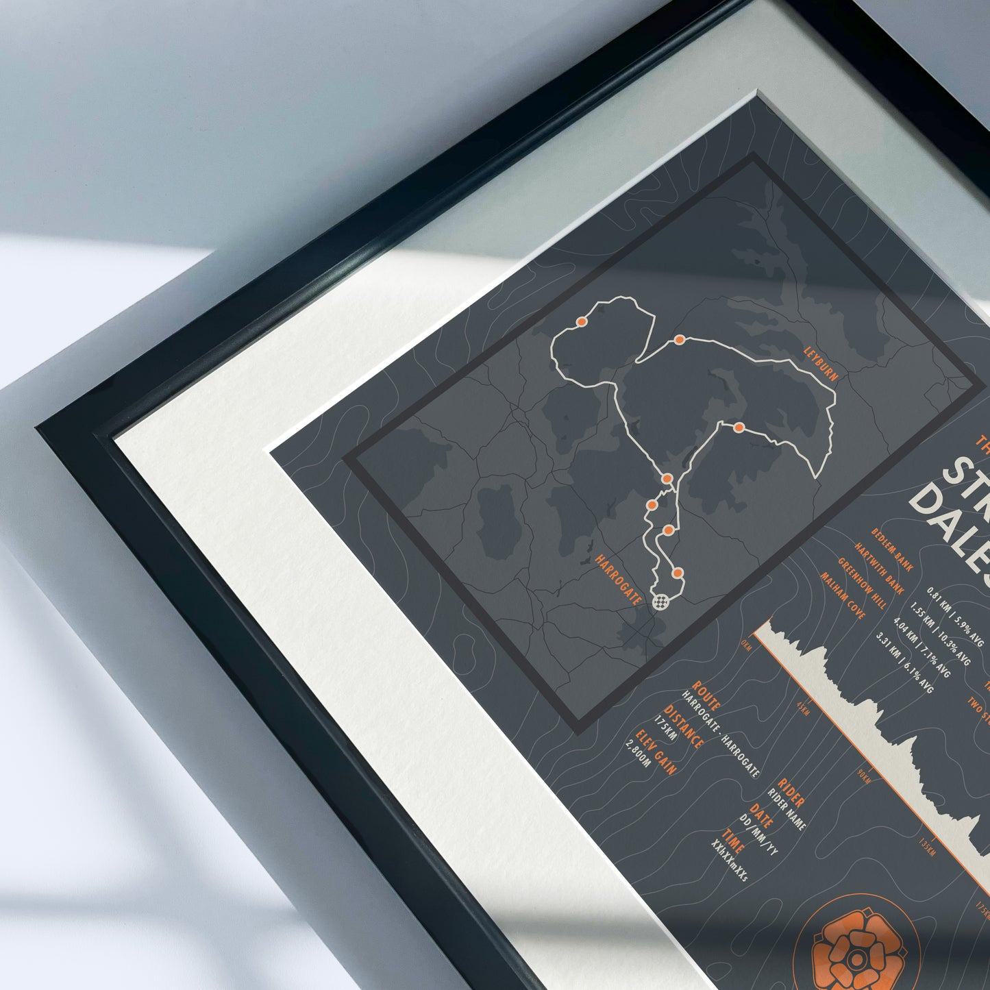 Struggle Dales - Personalised Cycling Sportive Art Print