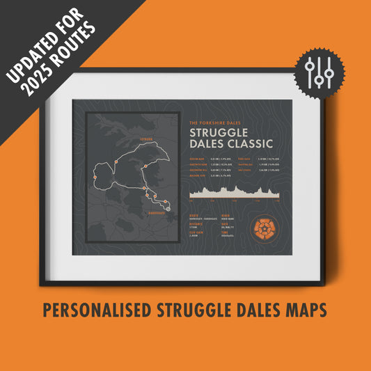 Struggle Dales - Personalised Cycling Sportive Art Print