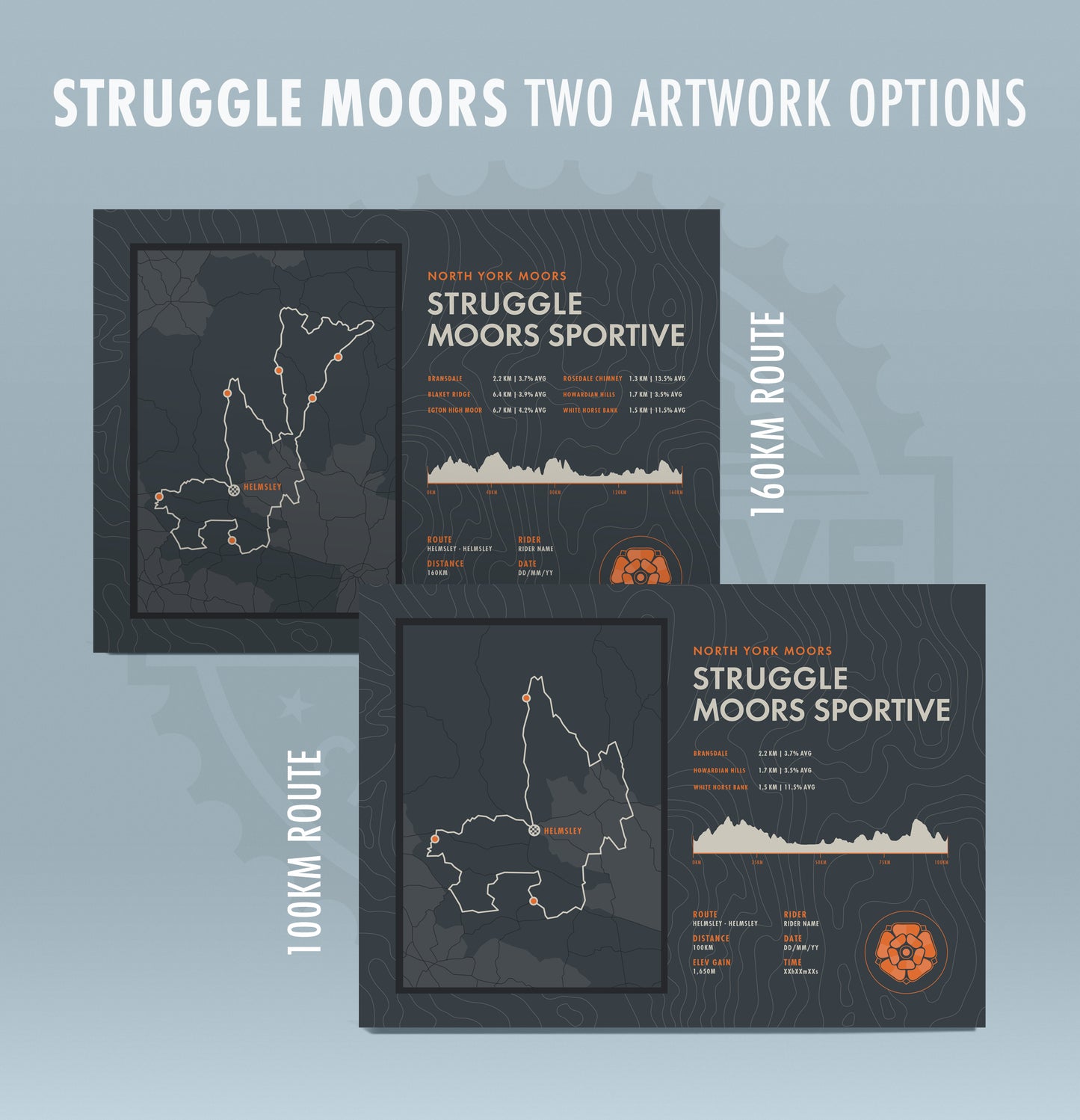 Struggle Moors - Personalised Cycling Sportive Art Print