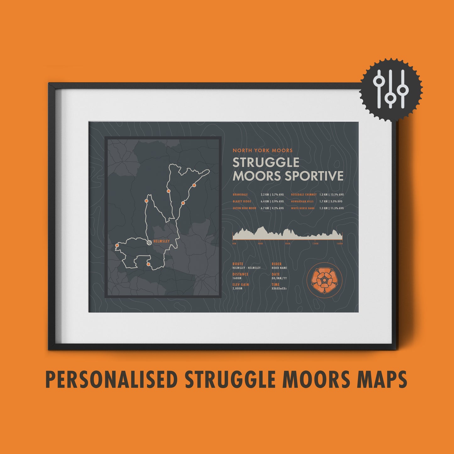 Struggle Moors - Personalised Cycling Sportive Art Print