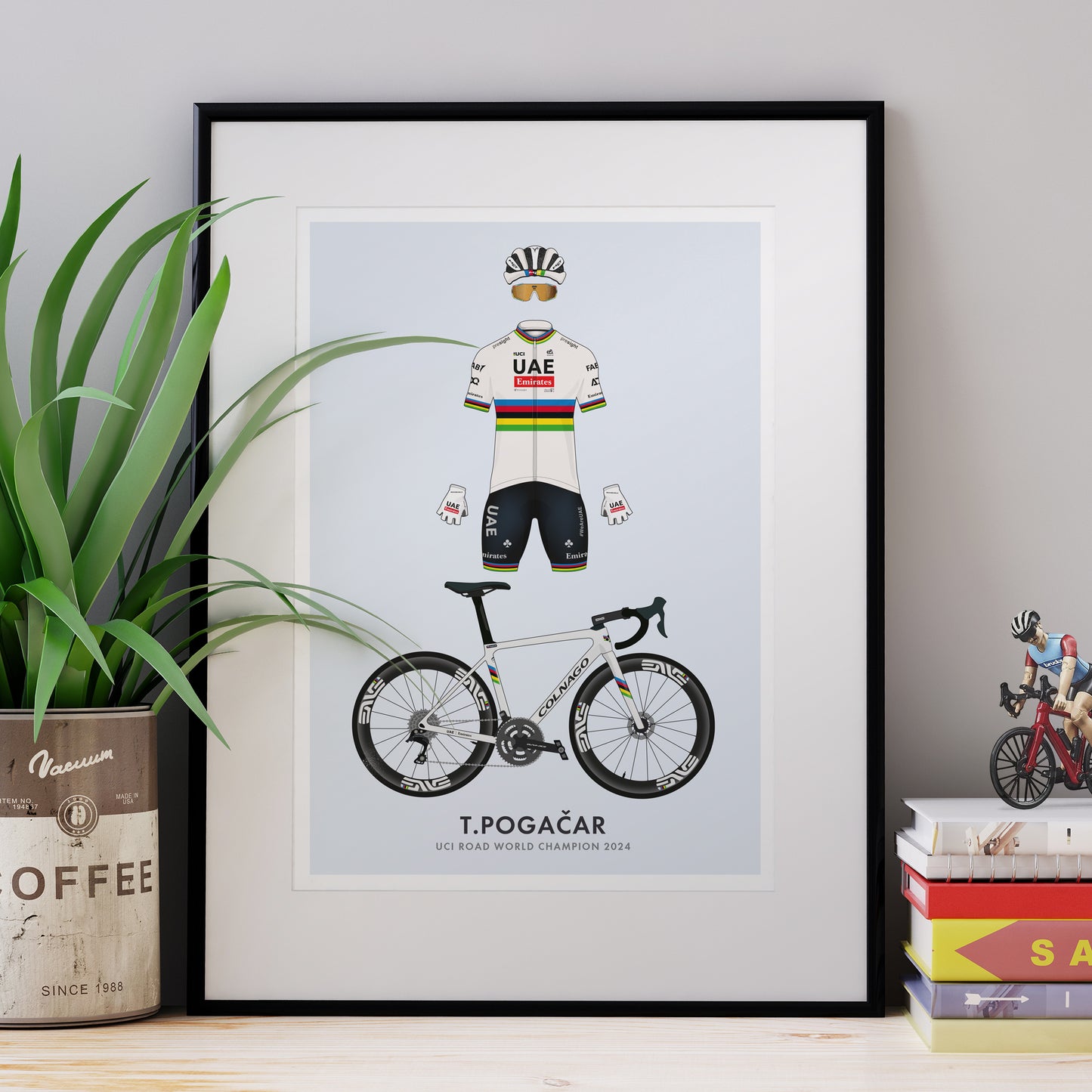 Tadej Pogacar Cycling Art Print - World Champion Edition