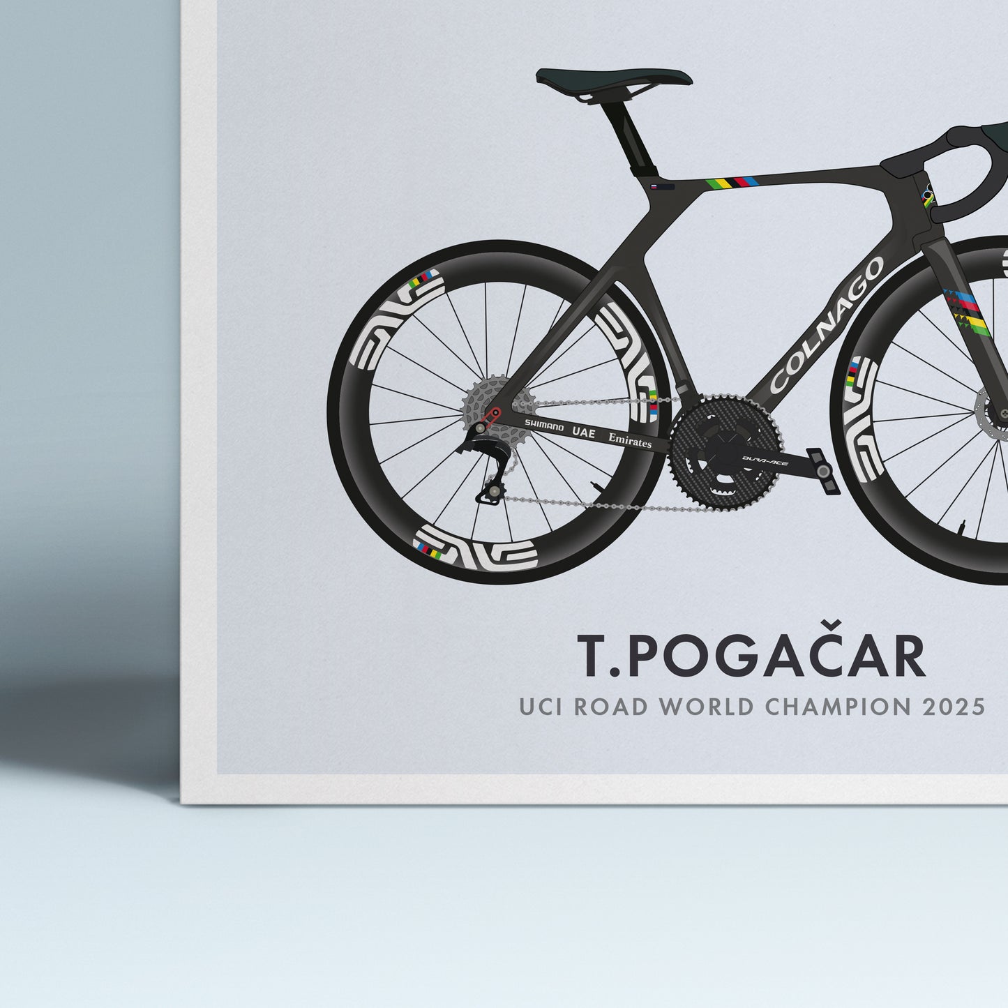 Tadej Pogacar Cycling Art Print - World Champion Edition