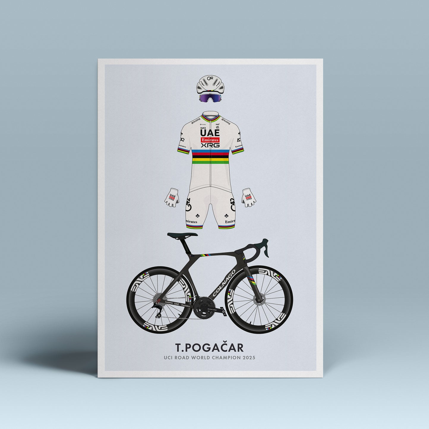Tadej Pogacar Cycling Art Print - World Champion Edition