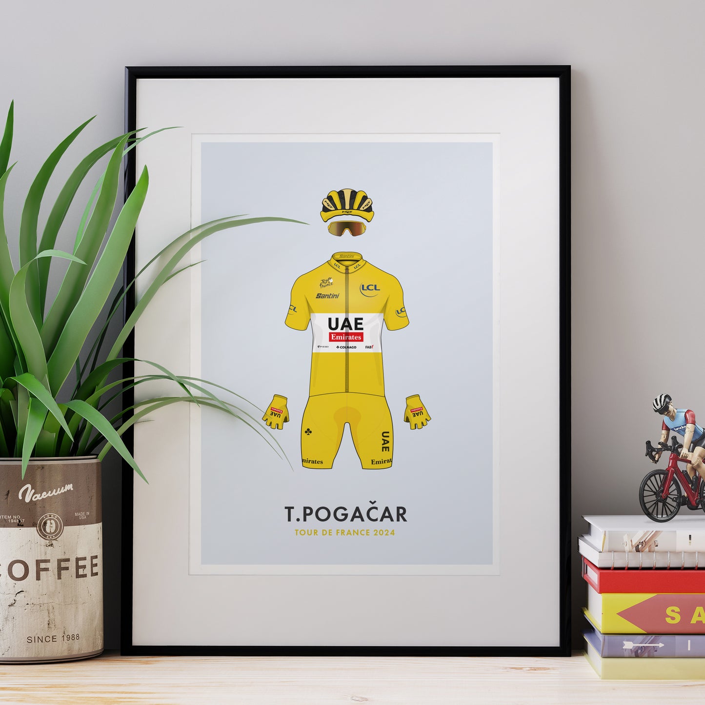 Tadej Pogacar - Tour de France Edition - Cycling Art Print lllustration