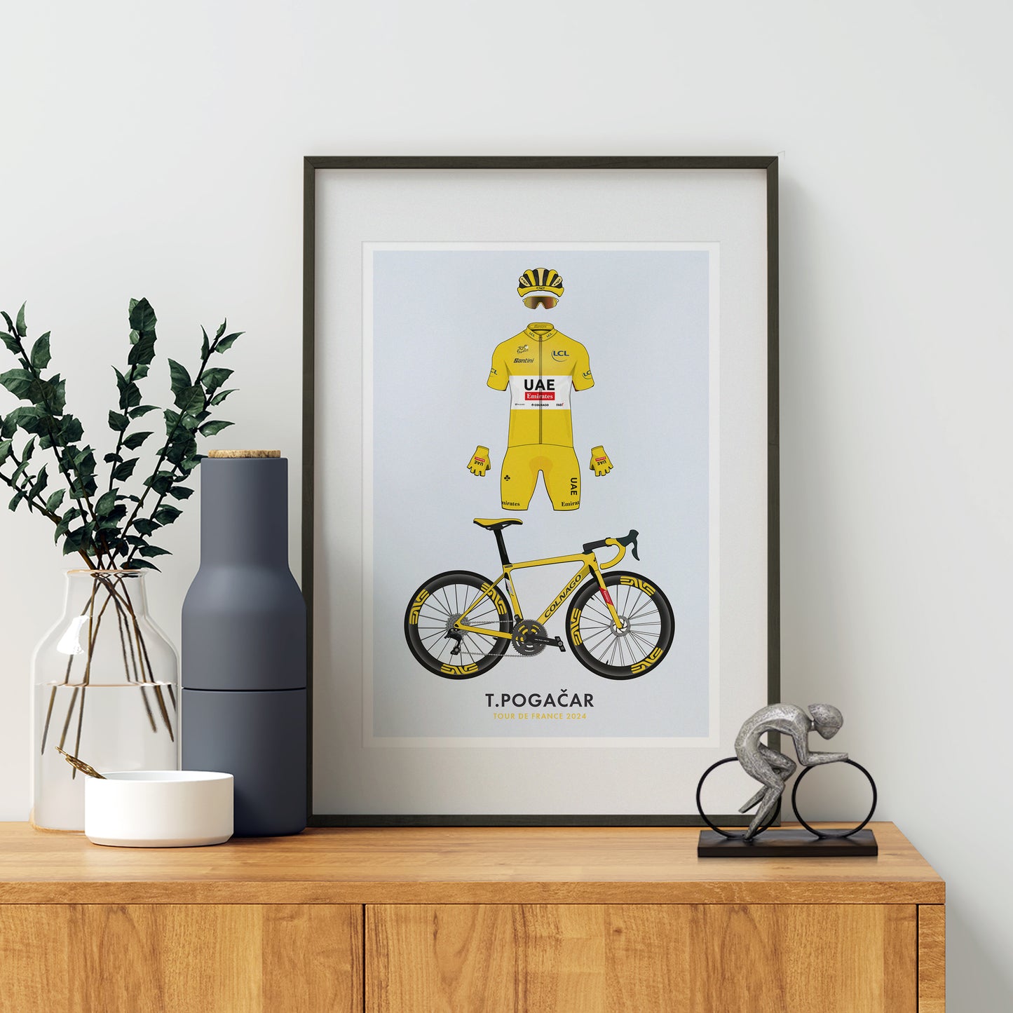 Tadej Pogacar - Tour de France Edition - Cycling Art Print lllustration