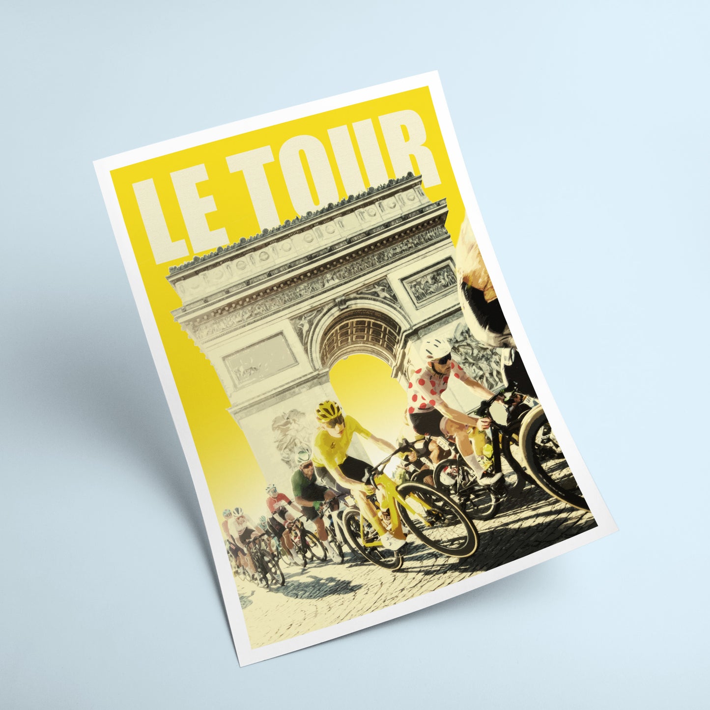 Tour de France Cycling Print - Digital Illustration Art Poster