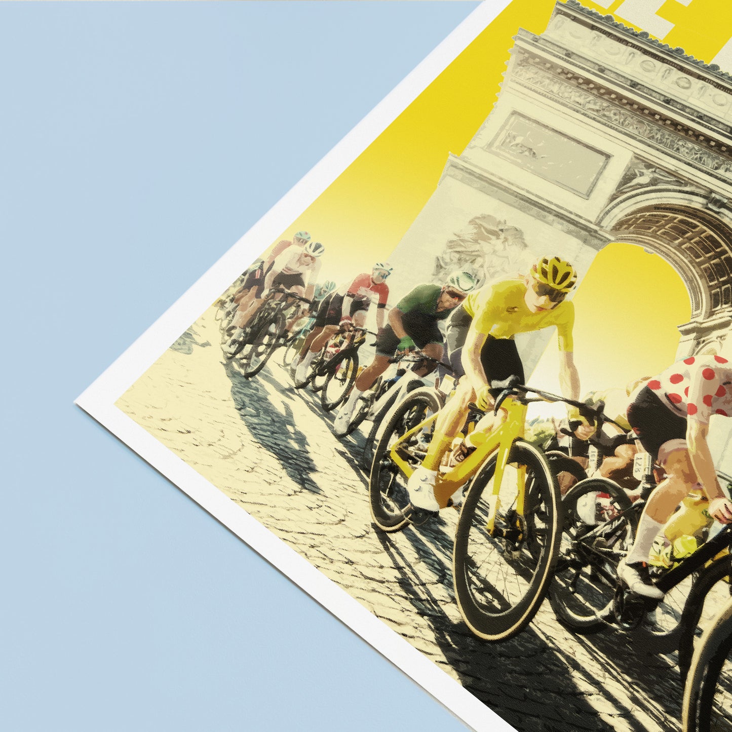 Tour de France Cycling Print - Digital Illustration Art Poster