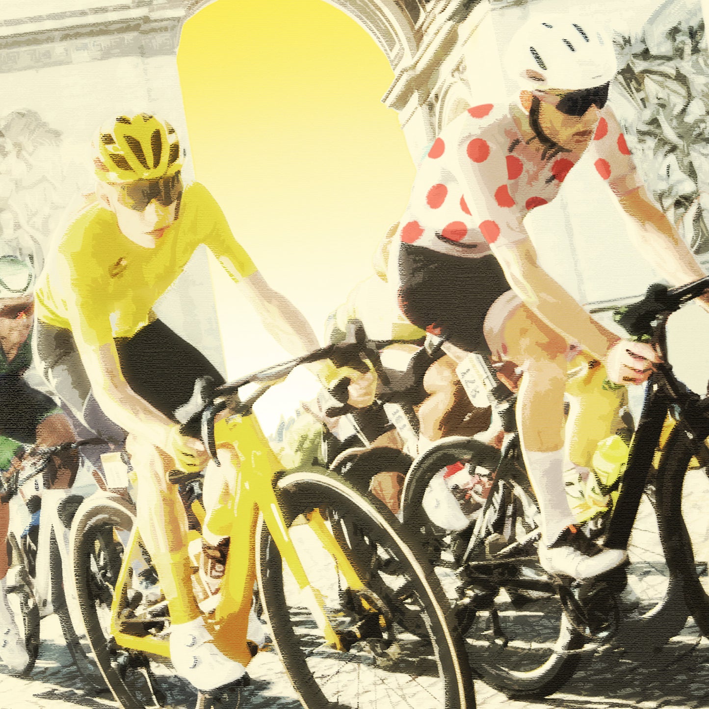 Tour de France Cycling Print - Digital Illustration Art Poster