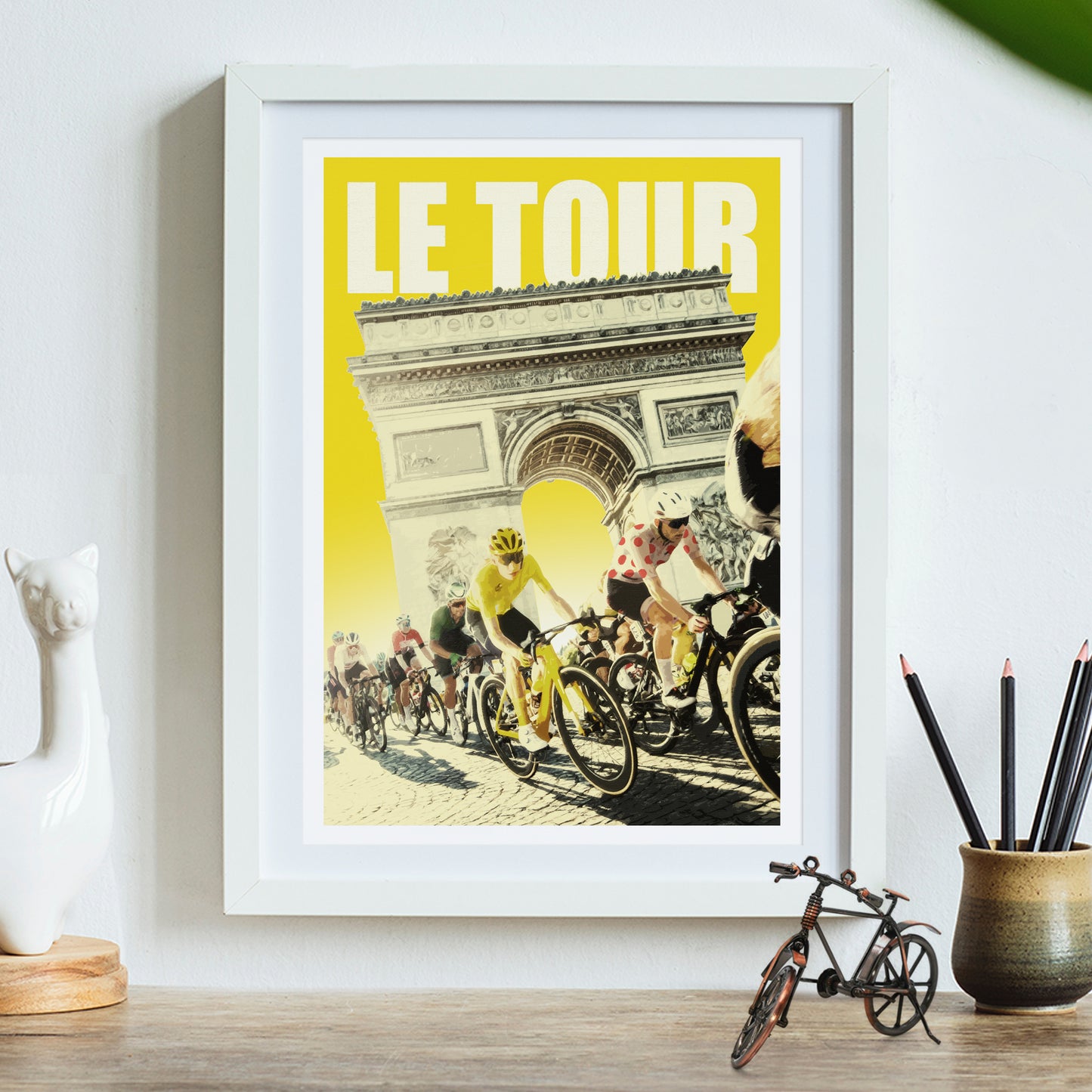 Tour de France Cycling Print - Digital Illustration Art Poster