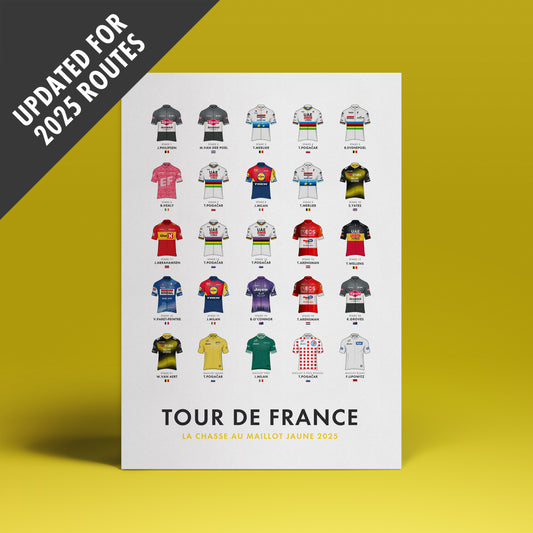Tour de France Art Print - Cycling Poster ‘Hunt for the Yellow Jersey’