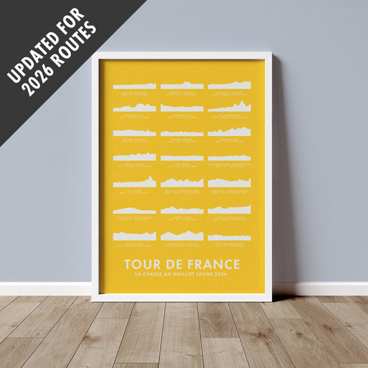Tour de France Poster - Stage Route Elevation Profiles Art Print