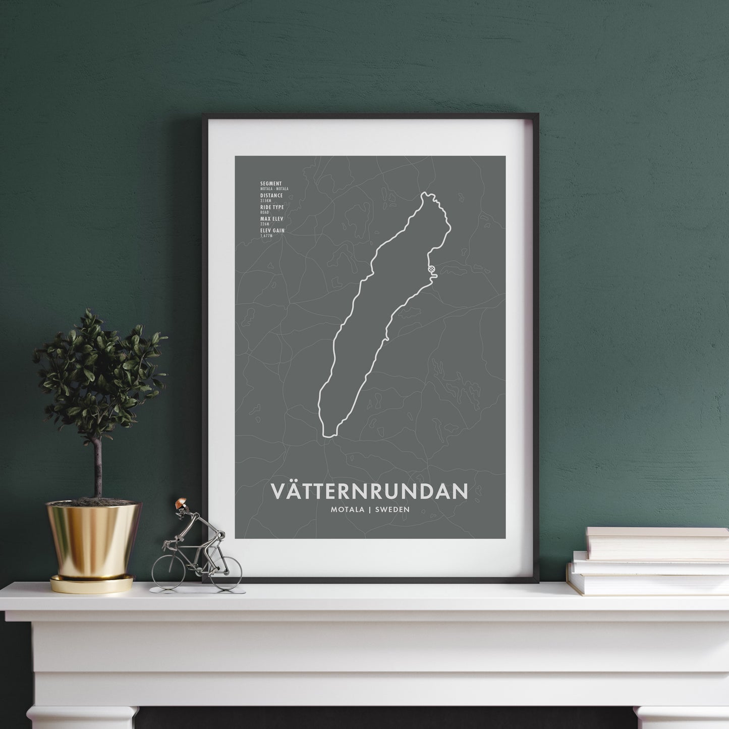 Vätternrundan - Cycling Route Map - Personalisation & Colour Options