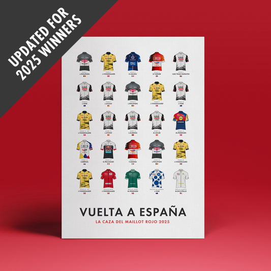 La Vuelta a Espana d’Italia Art Print - Cycling Poster ‘Hunt for the Red Jersey’